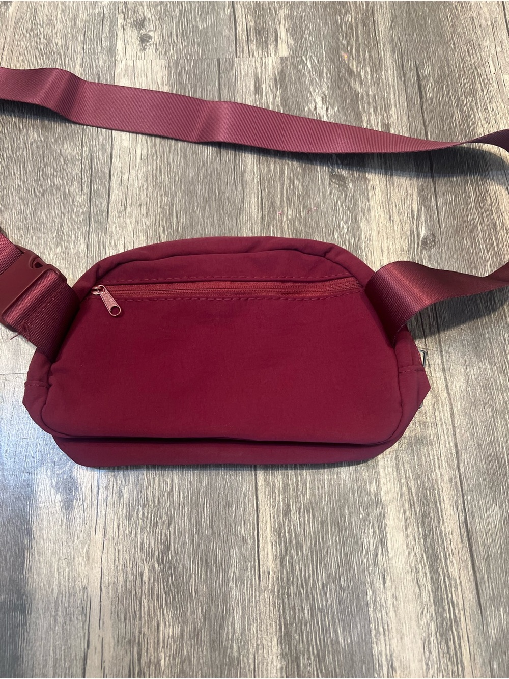 Halara Logo Crossbody Belt Bag Maroon Like New Adjustable Strap Waist Bag - Picture 3 of 4